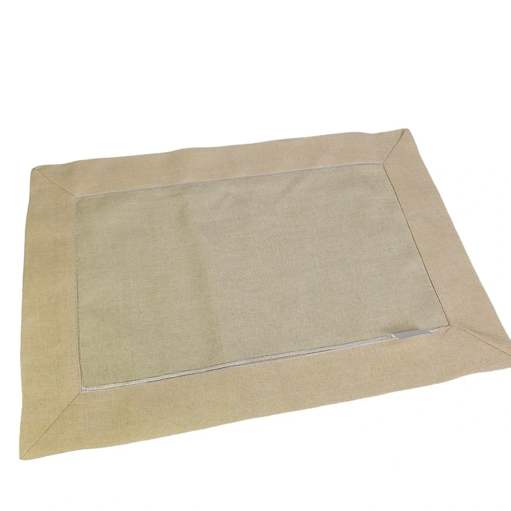 Yellow Set of 4 Placemats and 4 Napkins Polka Dot Border Table Home Decor New